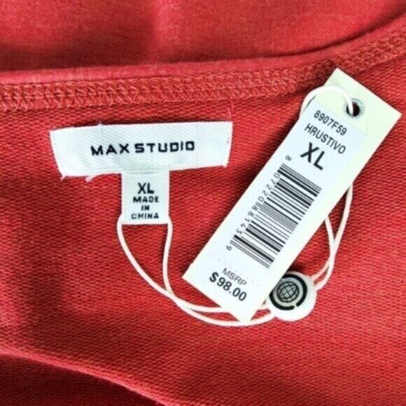 Max Studio Flutter Sleeve Embroidered Shift Dress Terra Cotta Red Size XL - Picture 6 of 9